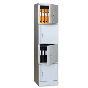 Шкаф металлический офисный ПРАКТИК «AM-1845/4», 1830х472х458 мм 4 отделения, 29 кг, разборный