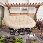 Диван MAMASANМАМАСАН 2302 W с подушкой подушка 182х119 см, 169х102х80 см, Antique brown (античный черно-коричневый), ткань, Старт