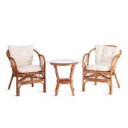 ТЕРРАСНЫЙ КОМПЛЕКТ  NEW BOGOTA  (2 кресла + стол) с подушками ротанг