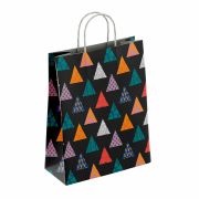 Крафт-пакет бумажный «Геометрия» 22х12х25 см, с кручеными ручками, плотность 100 г/м2, белый, 112290