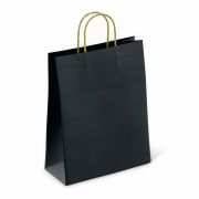 Крафт-пакет бумажный «Black» 26х15х35 см, с кручеными ручками, плотность 80 г/м2, моноцвет, 112429