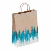 Крафт-пакет бумажный «Лес» 26х15х35 см, с кручеными ручками, плотность 80 г/м2, 112498