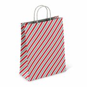 Крафт-пакет бумажный «Узкая полоса» 26х15х35 см, с кручеными ручками, плотность 100 г/м2, белый, 113228