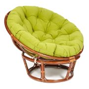 Кресло PAPASAN/ПАПАСАН 23/01 W /с подушкой/ диаметр подушки 125 см, 115х101х104 см, Pecan (орех), флок Олива, 23