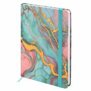 Ежедневник недатированный с резинкой А5 145х203 мм, BRAUBERG, твердый, фольга, 128 л., «Marble», 116292