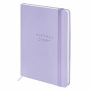 Ежедневник недатированный с резинкой А5 145х203 мм, BRAUBERG, твердый, 160 л., «Minimal», сиреневый, 116300