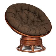 Кресло-качалка PAPASAN/ПАПАСАН w 23/01 B /с подушкой/ 115х78х104 см, Pecan (орех), ткань Коричневый, 3М7-147
