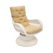 Кресло-качалка «ANDREA Relax Medium» /с подушкой/ 74х82х100 см, TCH White (белый), Ткань рубчик, цвет кремовый