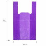 Пакет «майка» КОМПЛЕКТ 100 штук, 25+13х44, ПНД фиолетовый, 13 мкм, LAIMA, 700795