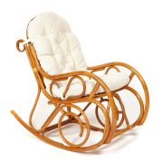 Кресло-качалка MILANO (разборная) / без подушки / ротанг top quality, 58x136x103 см, Cognac (коньяк)