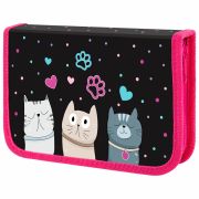 Пенал ЮНЛАНДИЯ, 1 отделение, картон с эффектом soft-touch, 19х11 см, «Cat squad», 273493