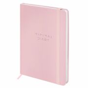 Ежедневник недатированный с резинкой А5 145х203 мм, BRAUBERG, твердый, 160 л., «Minimal», розовый, 116301