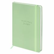 Ежедневник недатированный с резинкой А5 145х203 мм, BRAUBERG, твердый, 160 л., «Minimal», зеленый, 116303