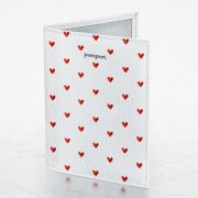 Обложка для паспорта натуральная кожа флоттер, принт «Сердечки», цвет белый, BRAUBERG, 238866