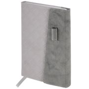 Ежедневник недатированный А5 145х215 мм, BRAUBERG «Stitch», под кожу, магнит, 160 л., серый, 116591