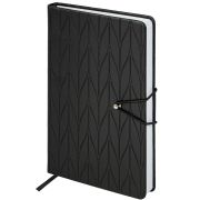 Ежедневник недатированный А5 138х213 мм, BRAUBERG «Braided», под кожу, гвоздик 160 л., черный, 116595