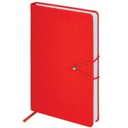 Ежедневник недатированный А5 138х213 мм, BRAUBERG «Braided», под кожу, гвоздик 160 л., красный, 116597