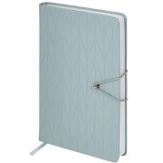 Ежедневник недатированный А5 138х213 мм, BRAUBERG «Braided», под кожу, гвоздик 160 л., серо-голубой, 116599