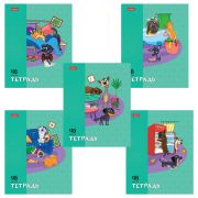 Тетрадь А5 48 л., HATBER скоба, клетка, обложка картон, «Dog mafia» (микс в спайке), 083566, 48Т5В1