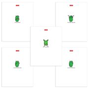 Тетрадь А5, 48 л., HATBER скоба, клетка, обложка картон, «Чокнутый андроид» (микс в спайке), 088295, 48Т5В1