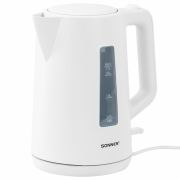 Чайник электрический SONNEN KT-1303, 1,7 л, 2200 Вт, пластик, белый, 456374