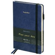 Ежедневник недатированный А5 138x213 мм, BRAUBERG «Velvet», резинка, держатель, 160 л., синий, 116243