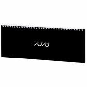 Планинг датированный 2026 285х112 мм, STAFF, гребень, картонная обложка, 64 л., «Black style», 117363