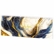 Планинг датированный 2026 285х112 мм, STAFF, гребень, картонная обложка, 64 л., «Мрамор», 117364