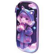 Пенал ЮНЛАНДИЯ, 1 отделение, 1 откидная планка, карман, EVA покрытие soft-touch, 22х10х5 см, «Sky Girl», 273183