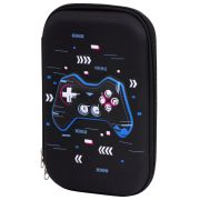 Пенал ЮНЛАНДИЯ большой, 1 отделение, 1 откидная планка, карман, полиэстер/EVA, 22х15х5 см, «Lucky gamer», 273196