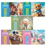 Альбом для рисования А4 12 л., скоба, обложка офсет, HATBER ECO, 205х290 мм, «Пушистые мордочки» (5 видов), 091561, 12А4C