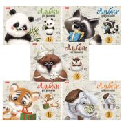 Альбом для рисования А4 16 л., скоба, обложка картон, HATBER, 205х290 мм, «Зоозаврики», 079713, 16А4В