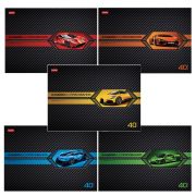 Альбом для рисования А4 40 л., скоба, выборочный лак, HATBER, 205х290 мм, «AutoCarbon», 085129, 40А4вмВ