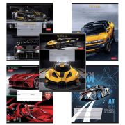 Тетрадь 12 л., HATBER клетка, обложка картон, «В мире авто» (микс в спайке), 080067, 12Т5В1