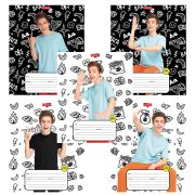 Тетрадь 12 л., HATBER клетка, обложка картон, «Влад А4» (микс в спайке), 073122, 12Т5В1