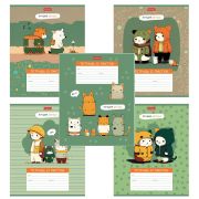 Тетрадь 12 л., HATBER клетка, обложка картон, «Лучшие друзья» (микс в спайке), 086054, 12Т5В1