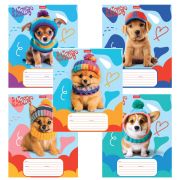 Тетрадь 12 л., HATBER клетка, обложка картон, «Мы - пёсики!» (микс в спайке), 089268, 12Т5В1