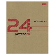 Тетрадь 24 л., HATBER клетка, обложка картон КРАФТ, 077661, 24Т5В1_28075