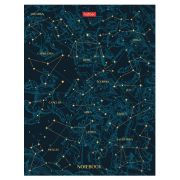 Блокнот А5 167х216 мм, 80 л., твёрдый, клетка, матовая ламинация, блок 5 цв., HATBER, «Яркие созвездия», 085257, 80ББ5лофВ130979