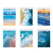 Блокнот МАЛЫЙ ФОРМАТ А6, 40 л., гребень, картон, клетка, HATBER, «Аквалайф», 080473, 40Б6В1гр