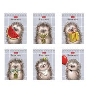 Блокнот МАЛЫЙ ФОРМАТ А7, 40 л., гребень, картон, клетка, HATBER, «Хорошо быть ёжиком», 081183, 40Б7В1гр