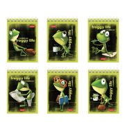 Блокнот МАЛЫЙ ФОРМАТ А7, 40 л., гребень, картон, клетка, HATBER, «Лягух Кир», 081184, 40Б7В1гр