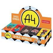 Блокнот МАЛЫЙ ФОРМАТ А7, 40 л., гребень, картон, клетка, дисплей, HATBER, Ассорти «Влад А4», 087487, 40Б7В1гр