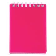 Блокнот МАЛЫЙ ФОРМАТ А7, 80 л., гребень, обложка пластик, клетка, HATBER, «LINE NEON», розовый, 081520, 80Б7В1гр_03033