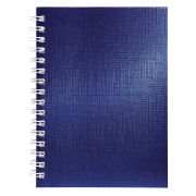 Блокнот МАЛЫЙ ФОРМАТ А6, 80 л., гребень, бумвинил «METALLIC», клетка, HATBER, синий, 086311, 80ЗК6бвВ1гр