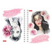 Блокнот МАЛЫЙ ФОРМАТ А6, 80 л., гребень, твердый картон, клетка 2 цв., HATBER, «Чарующая нежность», 082843, 80ЗКтд6В1гр_30