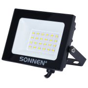 Прожектор светодиодный 20 Вт, 6500 К, 1600 Лм, 20 м2, IP65, 122x84x26 мм, черный, SONNEN, 238412