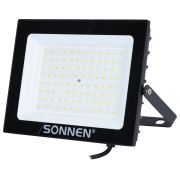 Прожектор светодиодный 100 Вт, 6500 К, 8000 Лм, 100 м2, IP65, 250x178x27 мм, черный, SONNEN, 238415