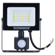 Прожектор светодиодный с датчиком движения 20 Вт, 6500 К, 1600 Лм, 20 м2, IP65, 122х146х51 мм, черный, SONNEN, 238416