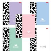 Тетрадь А5 48 л., HATBER скоба, клетка, матовая ламинация, «Mimimilk» (микс в спайке), 083846, 48Т5лВ1